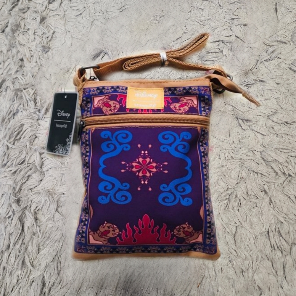 Loungefly Aladdin Magic Carpet Crossbkdy Passport Bag NWT